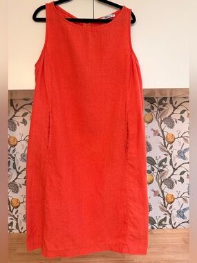 Jimmy Key 100% Linen Sleeveless Shift with Pockets! Dress Sz M